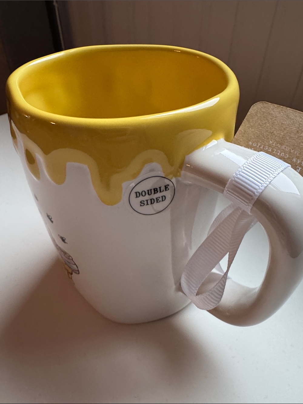 Rae Dunn Disney Winnie the Pooh Yellow Interior Ceramic Mug with White Exterior - Picture 5 of 6